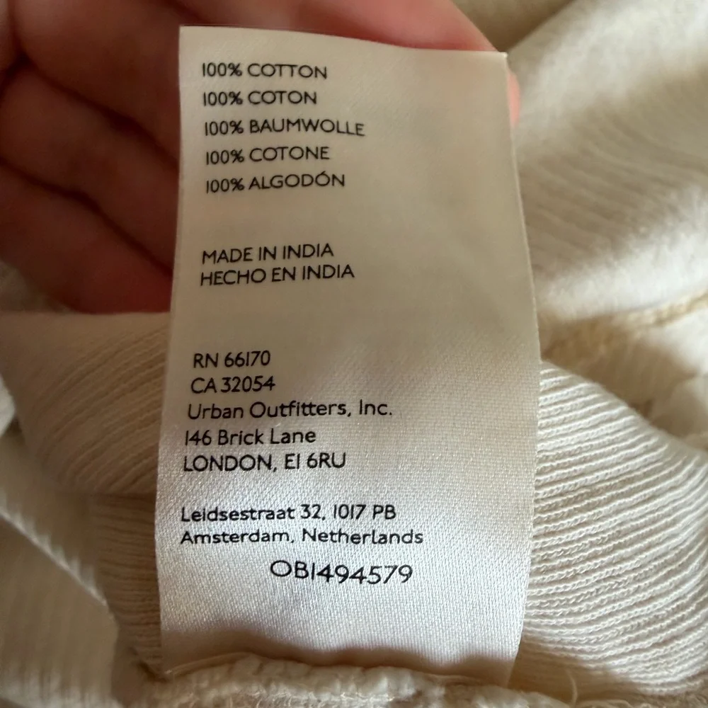 Anthropologie Pilcro Ivory Ribbed Cut Out Hoodie Top size XS EUC - Picture 7 of 8